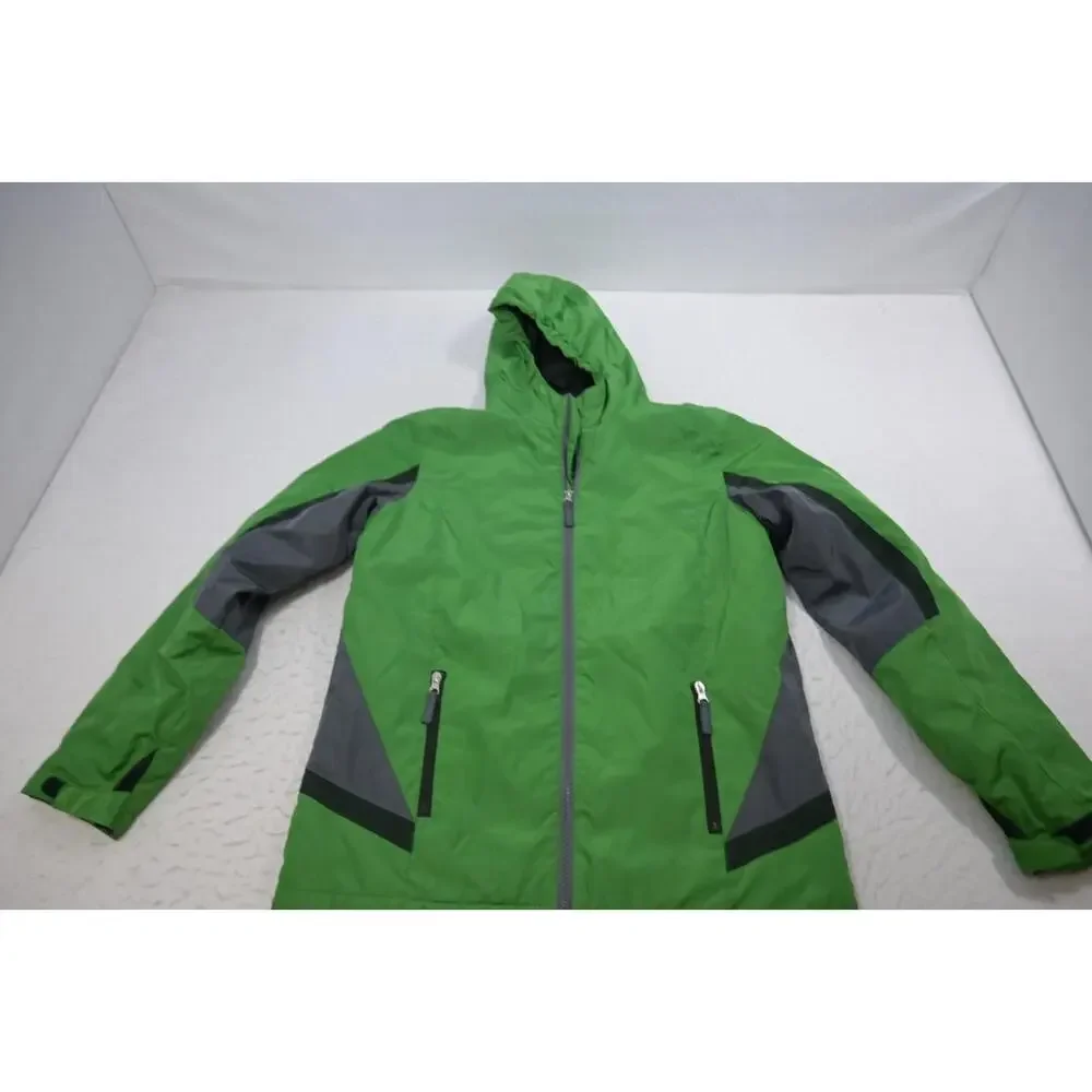 Lands End Winter Hoodie Jacket Green Insulated Boys Sz XL‎